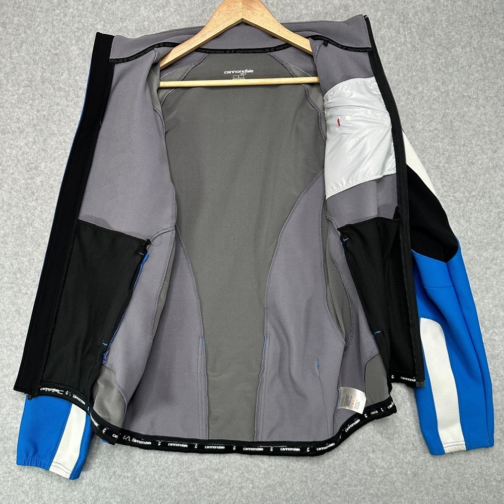 Cannondale Men L Cycling Jacket Blue Black White Full Zip Performance Sportswear - Picture 8 of 12